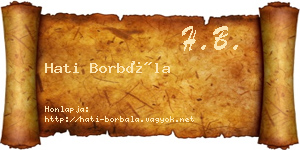 Hati Borbála névjegykártya